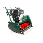 green Kensington-branded cylinder mower with Union Jack decal