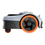 Segway Navimow i2 AWD robot lawn mower side profile with orange drive wheels