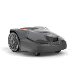 Side view of a Husqvarna robotic lawn mower.