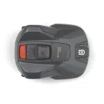 Top view of a Husqvarna robotic lawn mower.