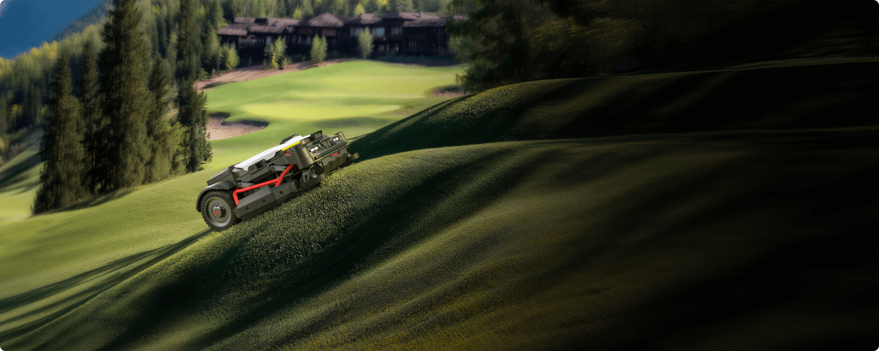 Kress mower following an undulating section of a golf course